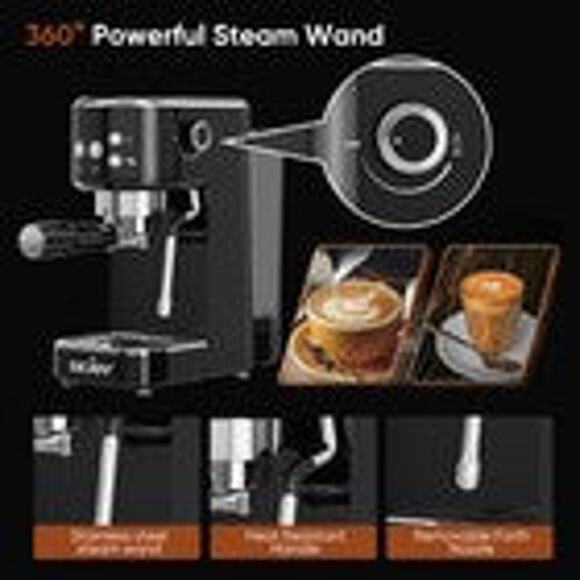 20 Bar Professional Espresso Coffee Machine with Milk Frother - Picture 3 of 7